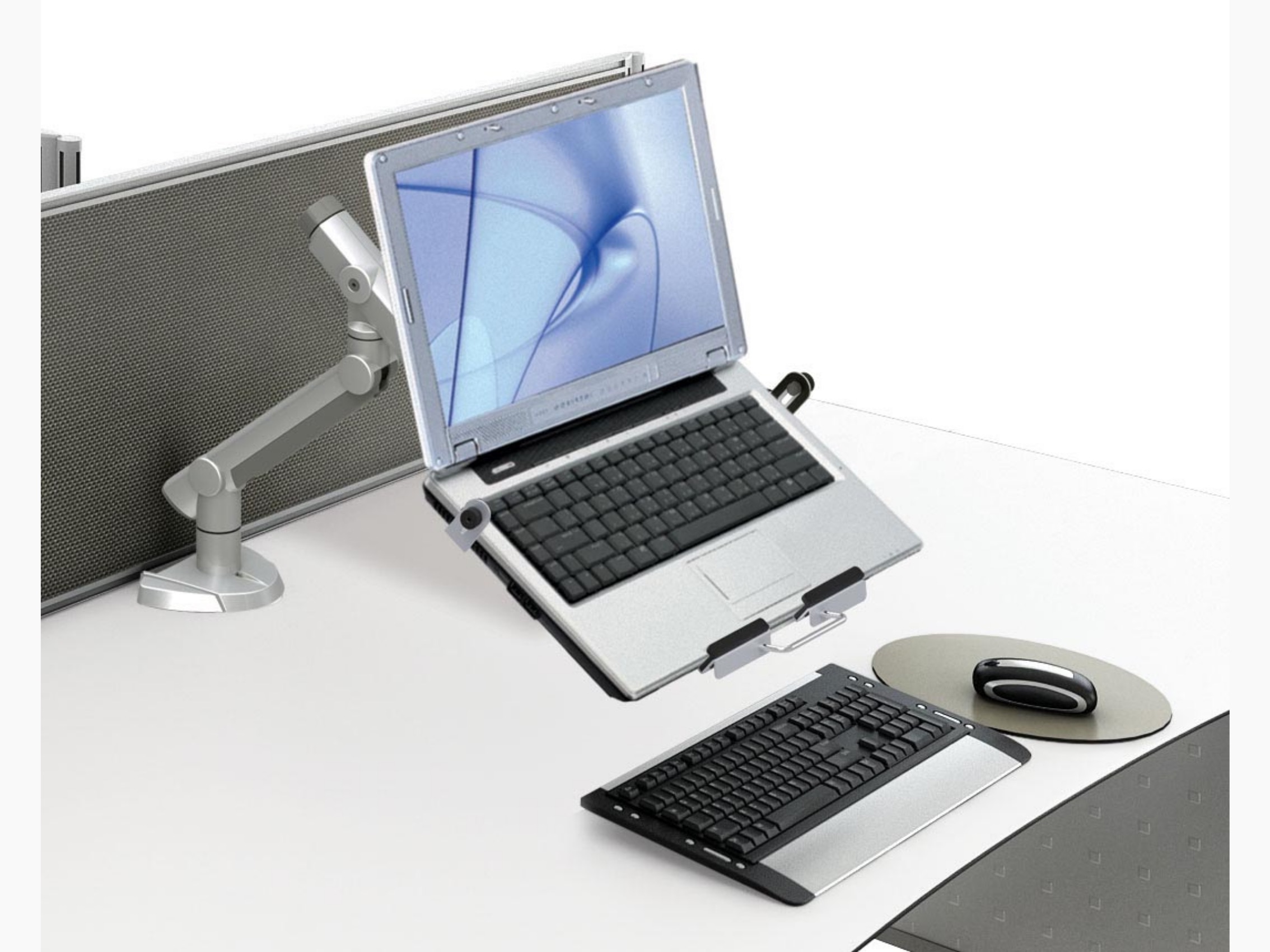 EEGL-402D Butterfly Series Dual Monitor Arms - Slat Wall Mount