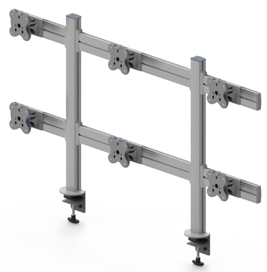 EETB-8026/8026G Tool Bar System Series Six Monitor Arms - Clamp or Grommet Mount
